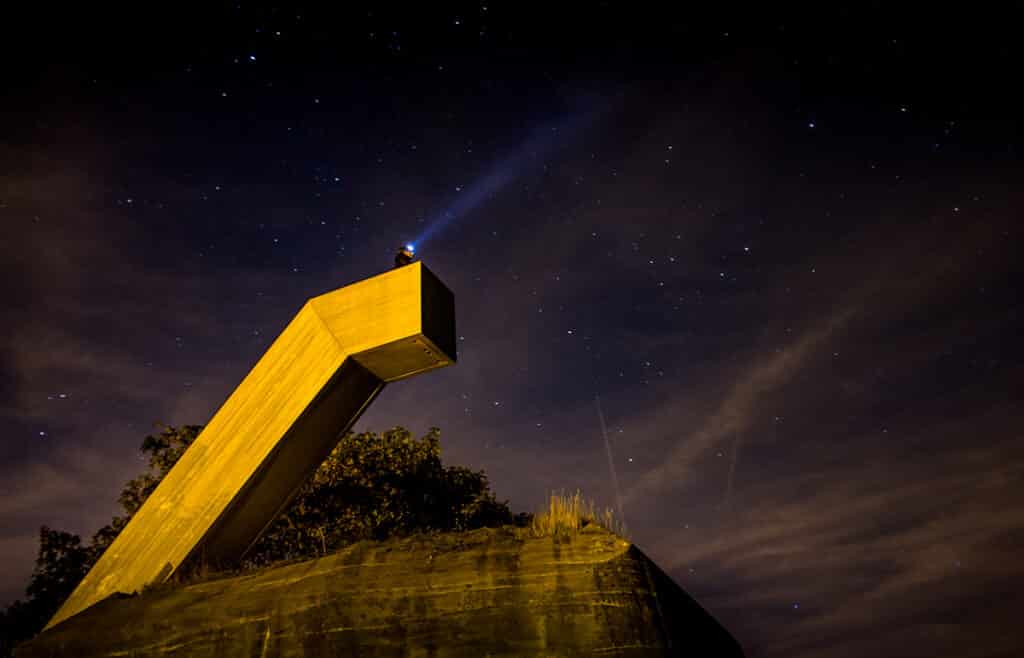 Uitkijktoren Bunkertreppe in de nacht